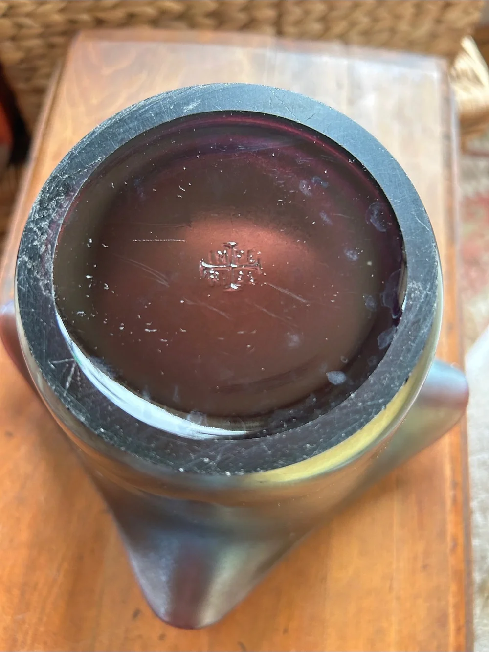 Antique Imperial Glass Company Imperial Jewels Pearl Amethyst Stretch Glass Vase